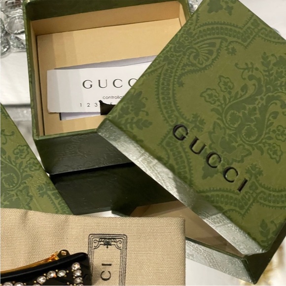 NIB GUCCI FULL INCLUSION TORTOISE HAIR CLIP HAIR BARRETTE WITH CRYSTALS ITALY - Picture 3 of 8